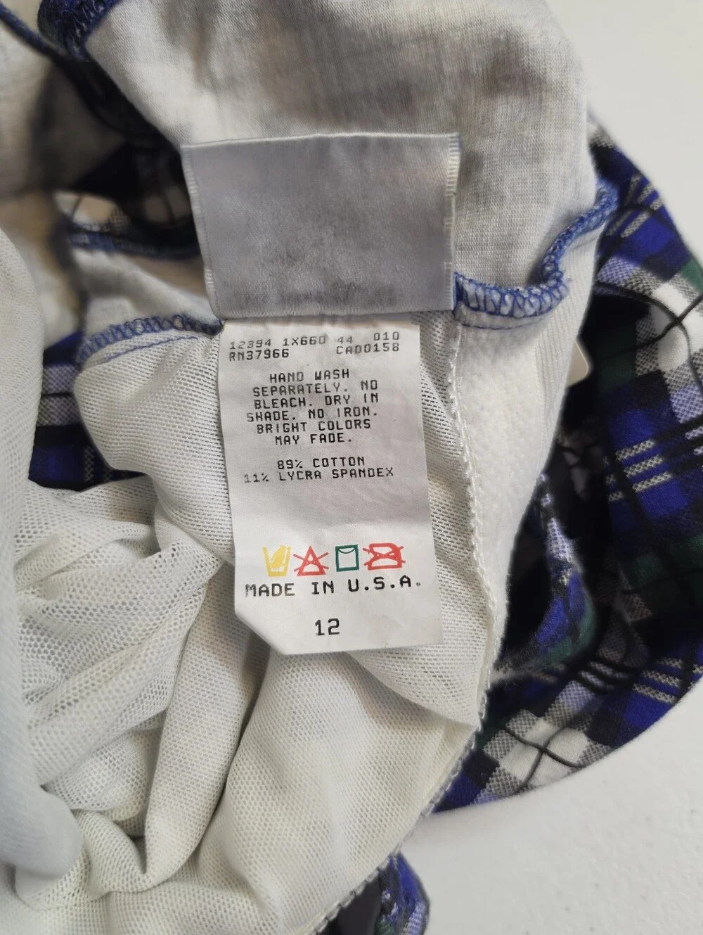 Westbound Vintage 90s Blue Tartan Plaid One-Piece Swimsuit Cotton